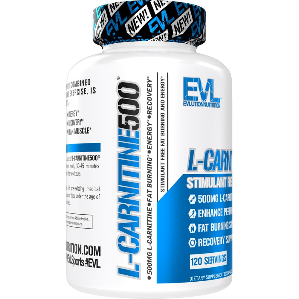 EVL L-Carnitine Supplement for Weight Loss Support - L carnitine 500mg Diet Pills Evlution