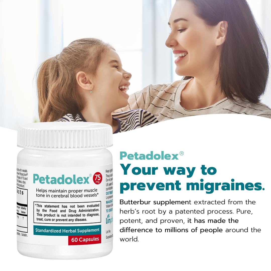 Petadolex - Migraine Relief - Patented Butterbur Root Extract, 75mg PA-Free Butterbur Extract Petadolex
