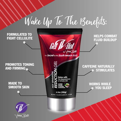 Vanna Belt Gel-V Hot Cream for Cellulite, 6.3 oz - Effective Nighttime Belly Fat Burning