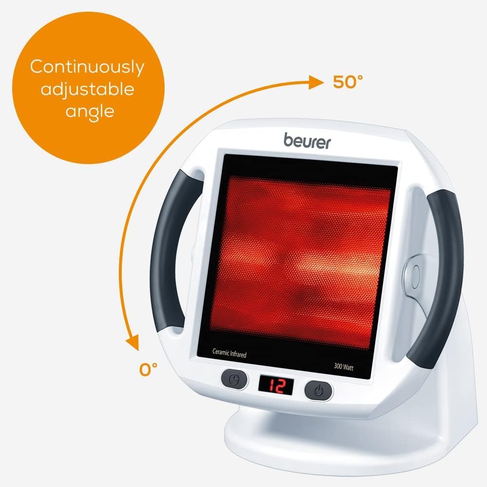 Beurer IL50 Infrared Heat Lamp Heated Red Light Therapy Lamp for Body, Face, Sinuses, & Skin - Effective Beurer