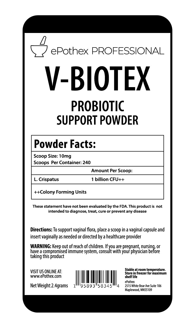 EPOTHEX V-Biotex - Pure L. Crispatus Probiotic Powder | Vaginal Probiotic | Promotes Vaginal & Urinary Health EPOTHEX
