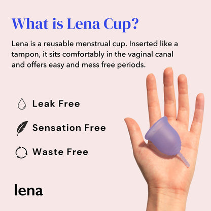 Lena Sensitive Menstrual Cup | Reusable Beginner Period Cup | Wear for 12 Hours
