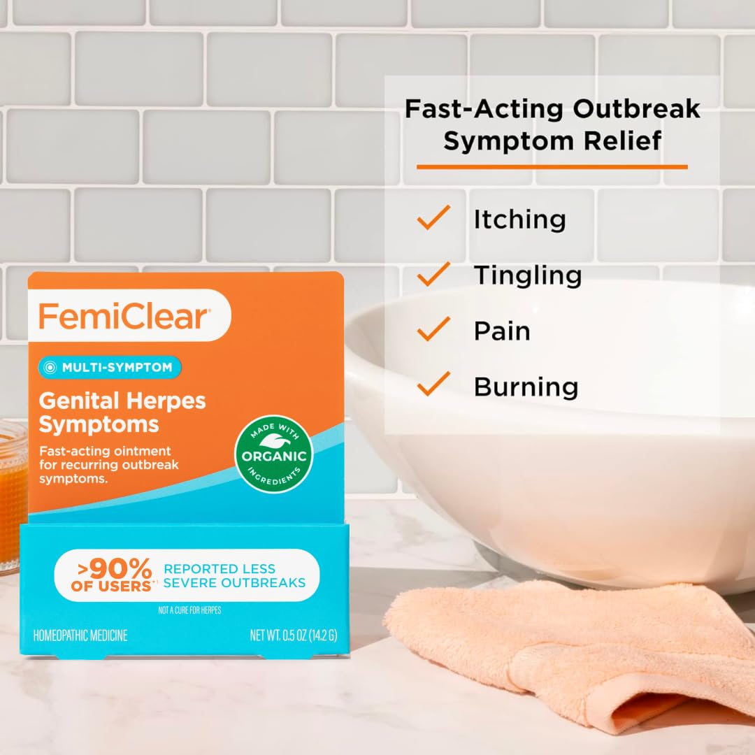 FemiClear for Genital Herpes Symptoms, Multi-Symptom - Effective Intimate Relief FemiClear