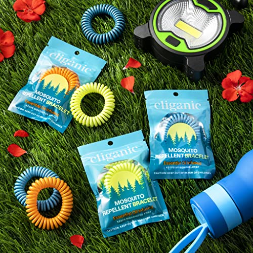 Cliganic 25 Pack Mosquito Repellent Bracelets, DEET-Free Bands, Individ
