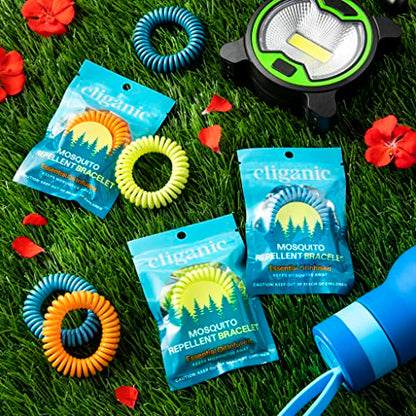 Cliganic 25 Pack Mosquito Repellent Bracelets, DEET-Free Bands, Individ