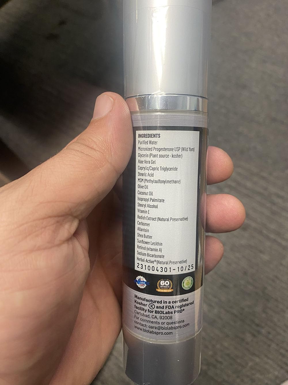 BIOLABS PRO Natural P75 Maxx with Retinol Cosmetic Cream - 7000MG Progesterone per Bottle - 7.5% BIOLABS PRO