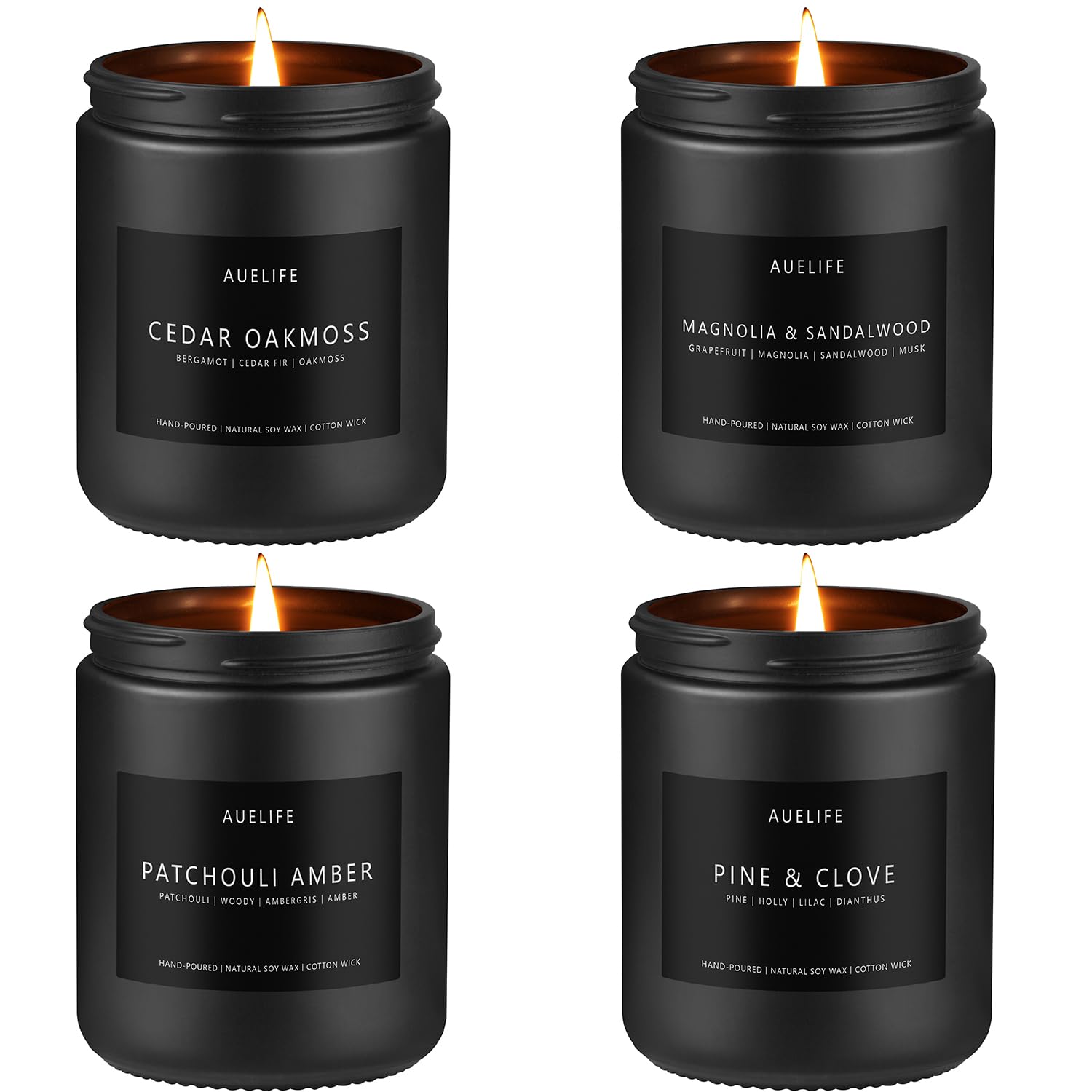 Scented Candles Set | Men Candles Set, Candles for Men Scented Candles for Home - 4 Pack Candles Scents