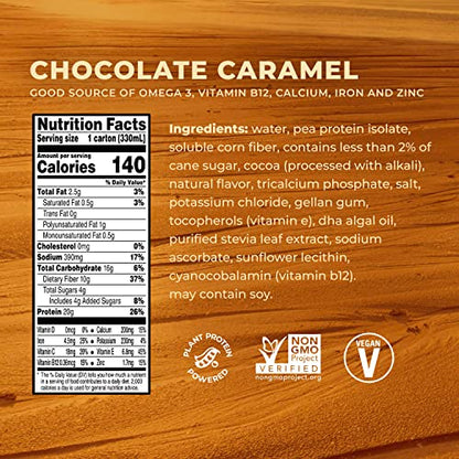 Evolve Plant Based Protein Shake, Chocolate Caramel, 20g Vegan Protein, Dairy Free