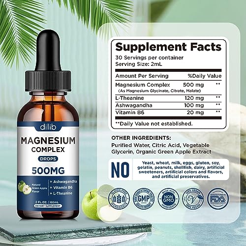 Triple Magnesium Complex Supplement-Magnesium Glycinate, Citrate, Malate Liquid