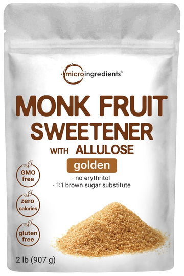 Golden Monk Fruit Sweetener with Allulose, 2 lbs | No Erythritol, No Aftertaste Micro Ingredients