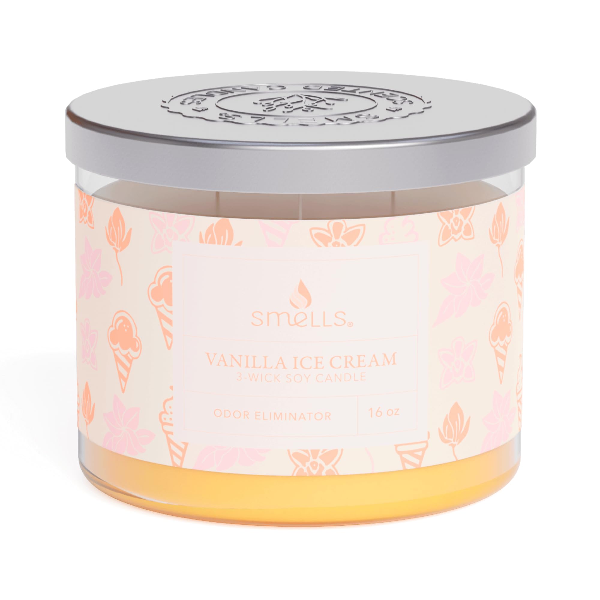 Smells - Odor Eliminator - Premium Soy Wax Jar Scented Candle 12oz. and 16oz. - 100% Cotton Single Wick SmellS