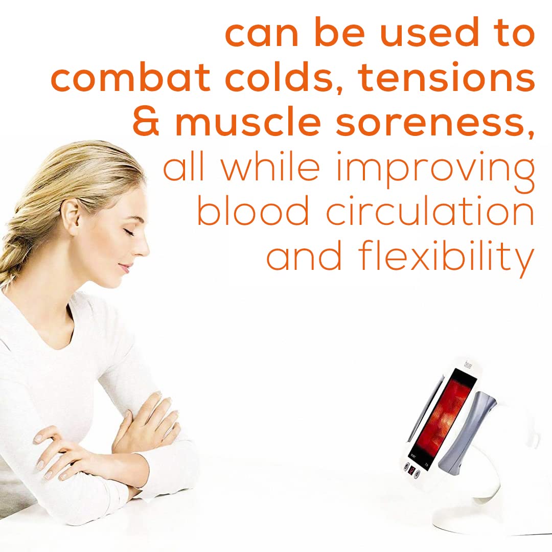 Beurer IL50 Infrared Heat Lamp Heated Red Light Therapy Lamp for Body, Face, Sinuses, & Skin - Effective Beurer