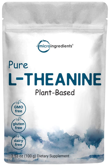 Pure L-Theanine Powder, 100 Grams (1 Year Supply), Filler Free, No GMOs and Vegan 