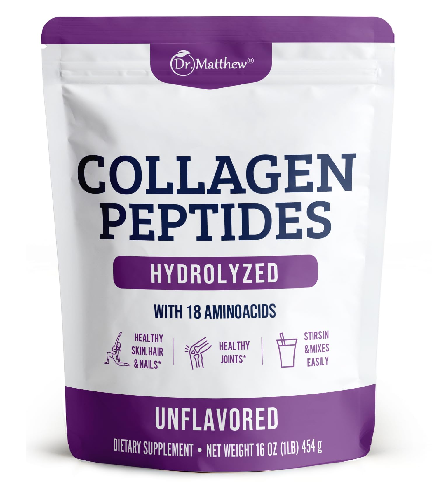 Collagen Protein Powder. Grass Fed Collagen Powder for Women & Men. Hydrolyzed 