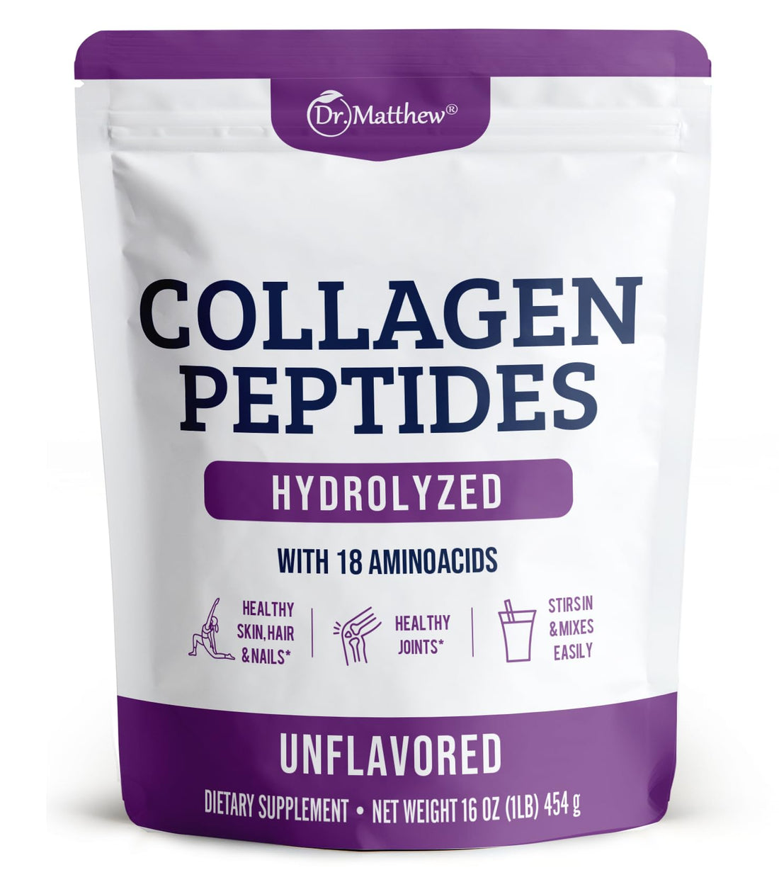 Collagen Protein Powder. Grass Fed Collagen Powder for Women & Men. Hydrolyzed 