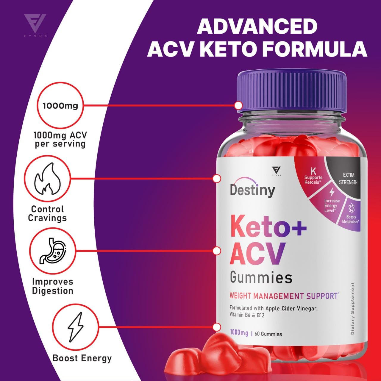 (3 Pack) Destiny Keto ACV Gummies Advanced Weight Loss, Destiny Keto Gummies Kelly
