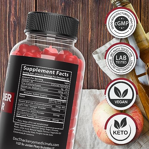 Doc Thackery Apple Cider Vinegar Gummies 1000mg Plus Per Serving, from The Mother Doc Thackery