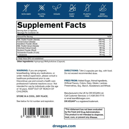 DR.VEGAN Debloat & Detox | Bloating, Digestion, Liver Support | Vitamins & Supplements