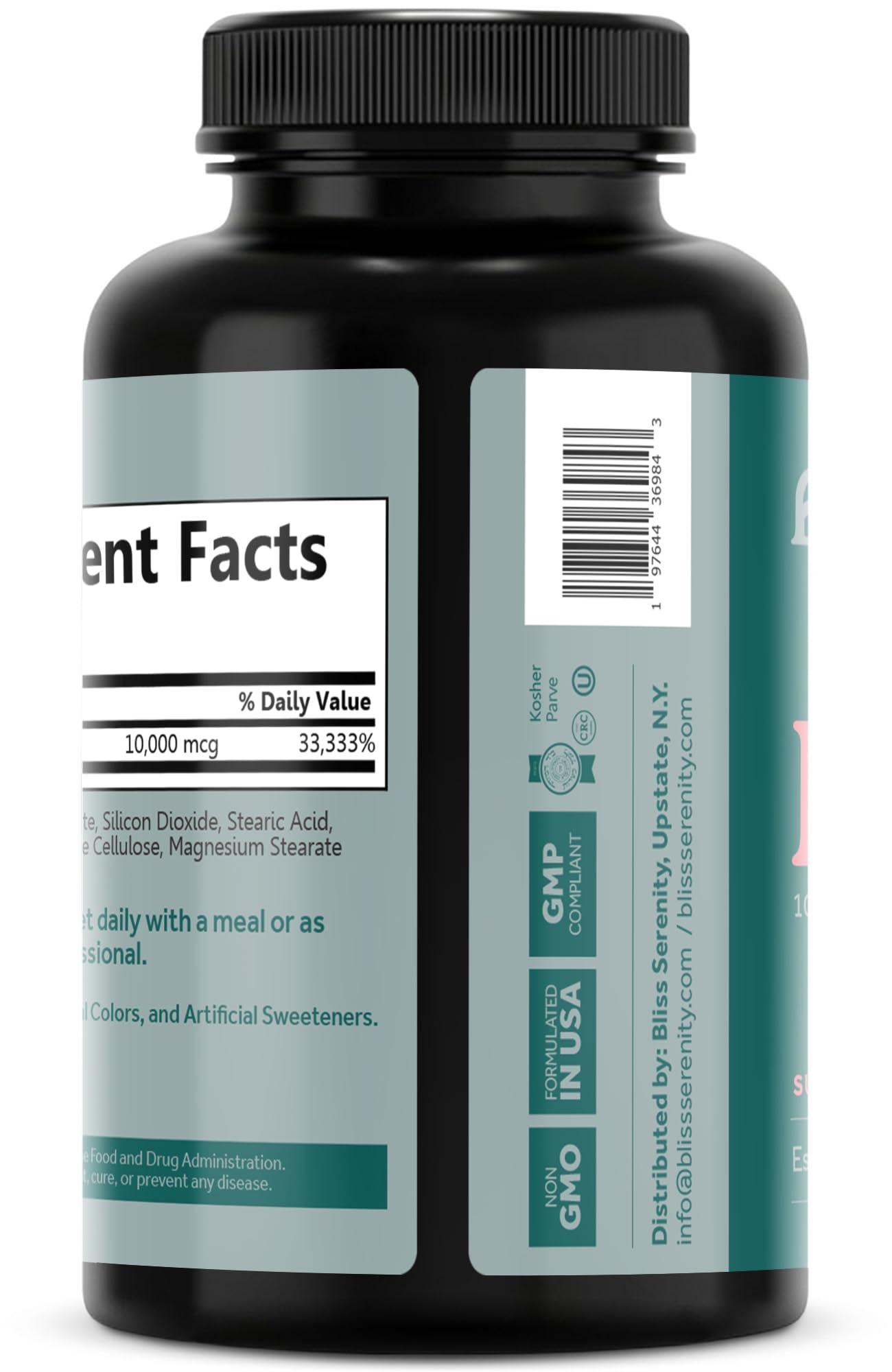 Bliss Serenity Biotin 10000mcg - Max Strength Biotin Supplement - Hair Skin and Nails Vitamins Bliss Serenity