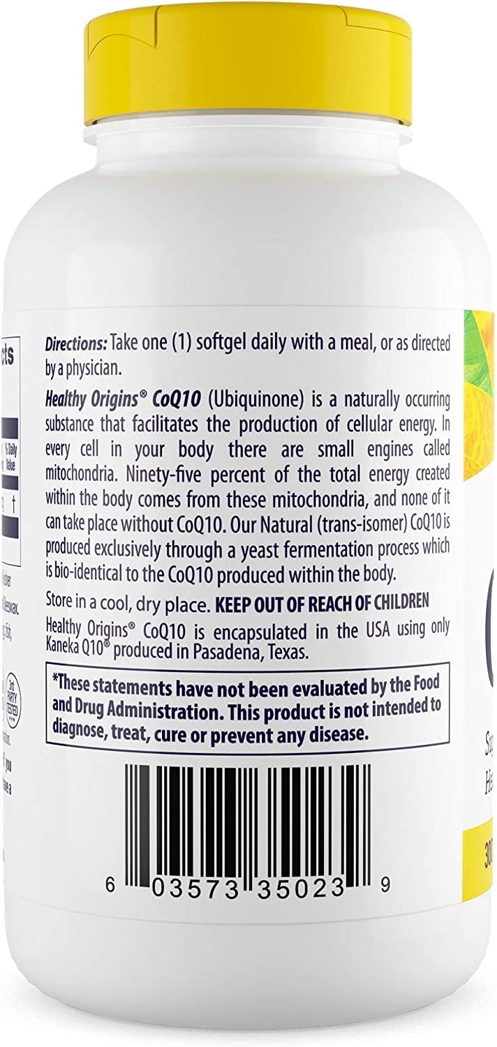 Healthy Origins CoQ10 (Kaneka Q10), 300 mg - Heart Health & Energy Supplement
