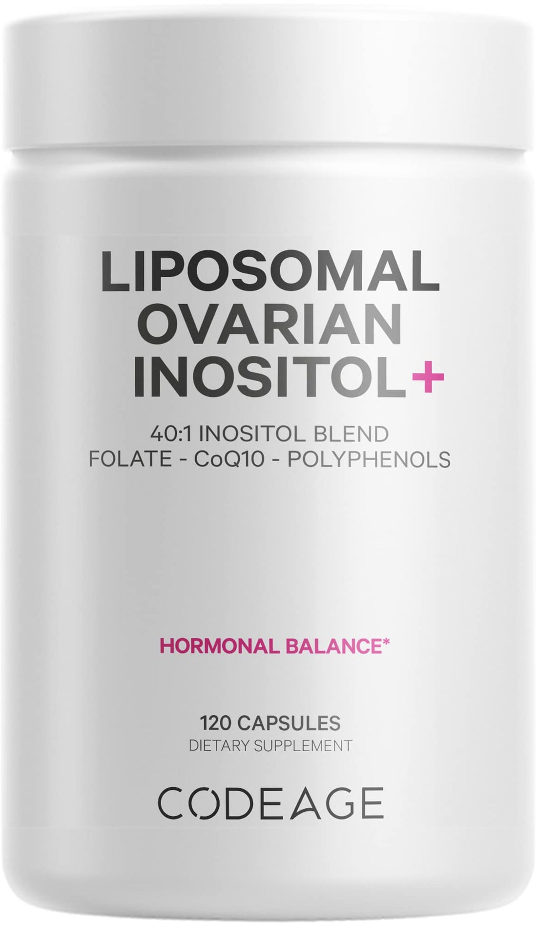 Codeage Liposomal Ovarian Inositol + Supplement - Myo-Inositol, D-Chiro-Inositol