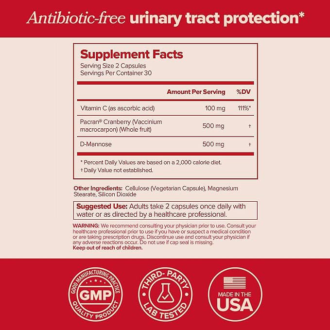 URO Urinary Tract Health Supplement for Women, 60 Count (Pack of 2) - Urinary Support O Positiv