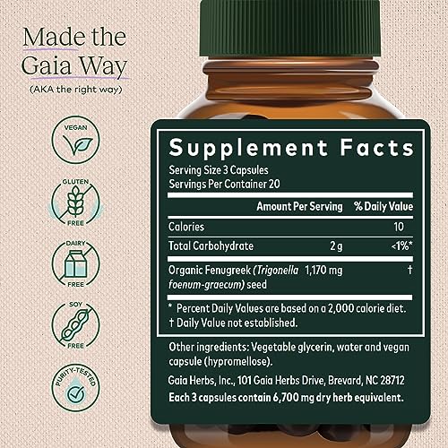 Gaia Herbs Fenugreek Seed - Helps Support Healthy Lactation and Breast Milk Production