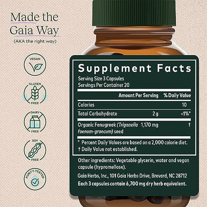 Gaia Herbs Fenugreek Seed - Helps Support Healthy Lactation and Breast Milk Production