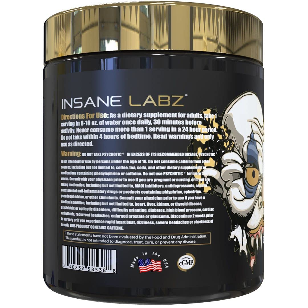 Insane Labz Psychotic Gold and Insane Veinz Gold Pre Workout Nitric Oxide Booster Stack