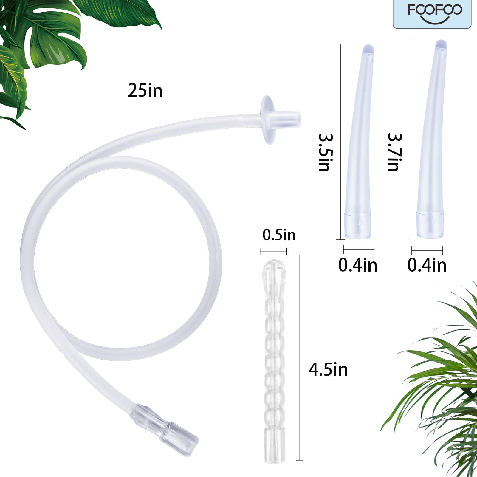 Enema Bulb 7.6oz Douche Enema Kit Includes 4 Nozzles for Women & Men Black with Storage Bag FOOFOO