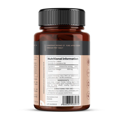 Double Strength Apple Cider Vinegar 1000mg x 180 Tablets (6 Months Supply)