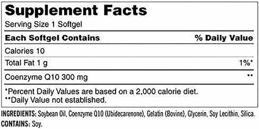CARZIX CoQ10 300mg,100 Softgels-Helps Maintain Healthy Blood Pressure，Romotes