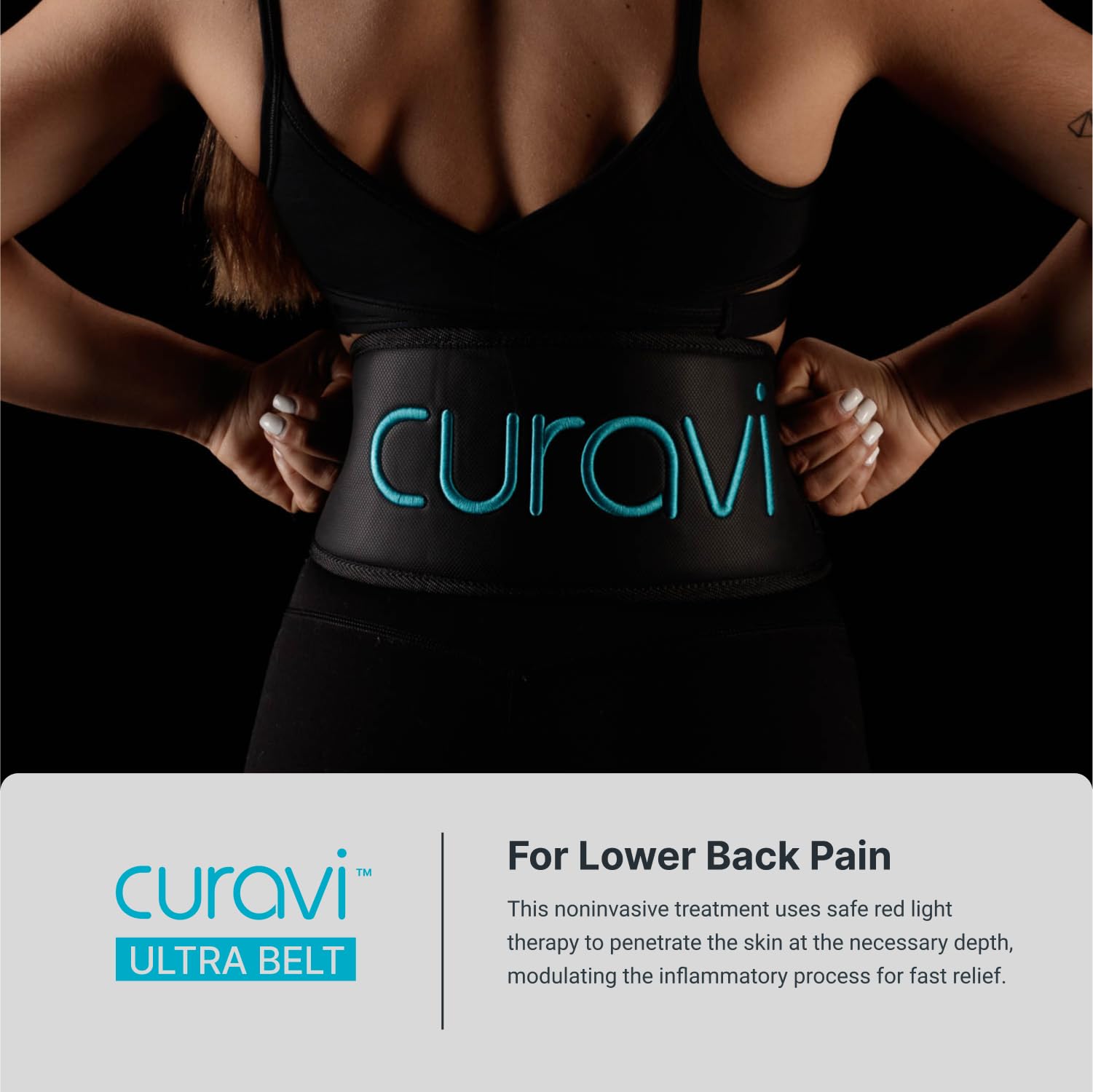 CURAVI Ultra™ Wearable Red Light Therapy Belt for Lower Back Pain Relief - 84 Diodes - Non-Invasive CURAVI