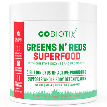 GOBIOTIX Super Greens Powder with Organic Spirulina - Superfood Supplement 