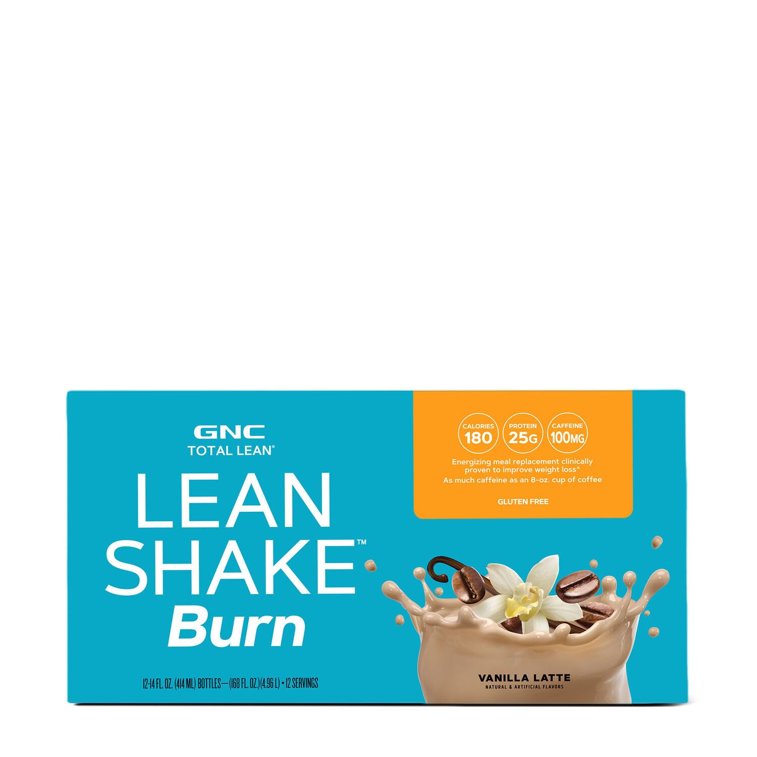 GNC Total Lean Lean Shake Burn - Vanilla Latte - 12 Bottles GNC