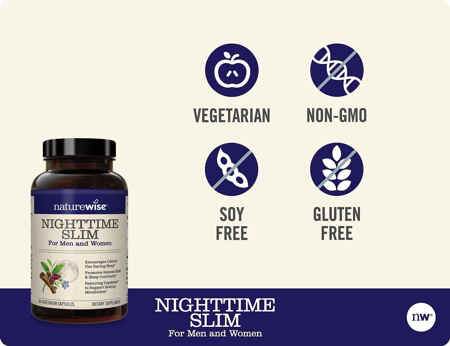NatureWise Nighttime Slim with Capsimax - Natural Thermogenic Green Coffee Bean & Forskolin NatureWise