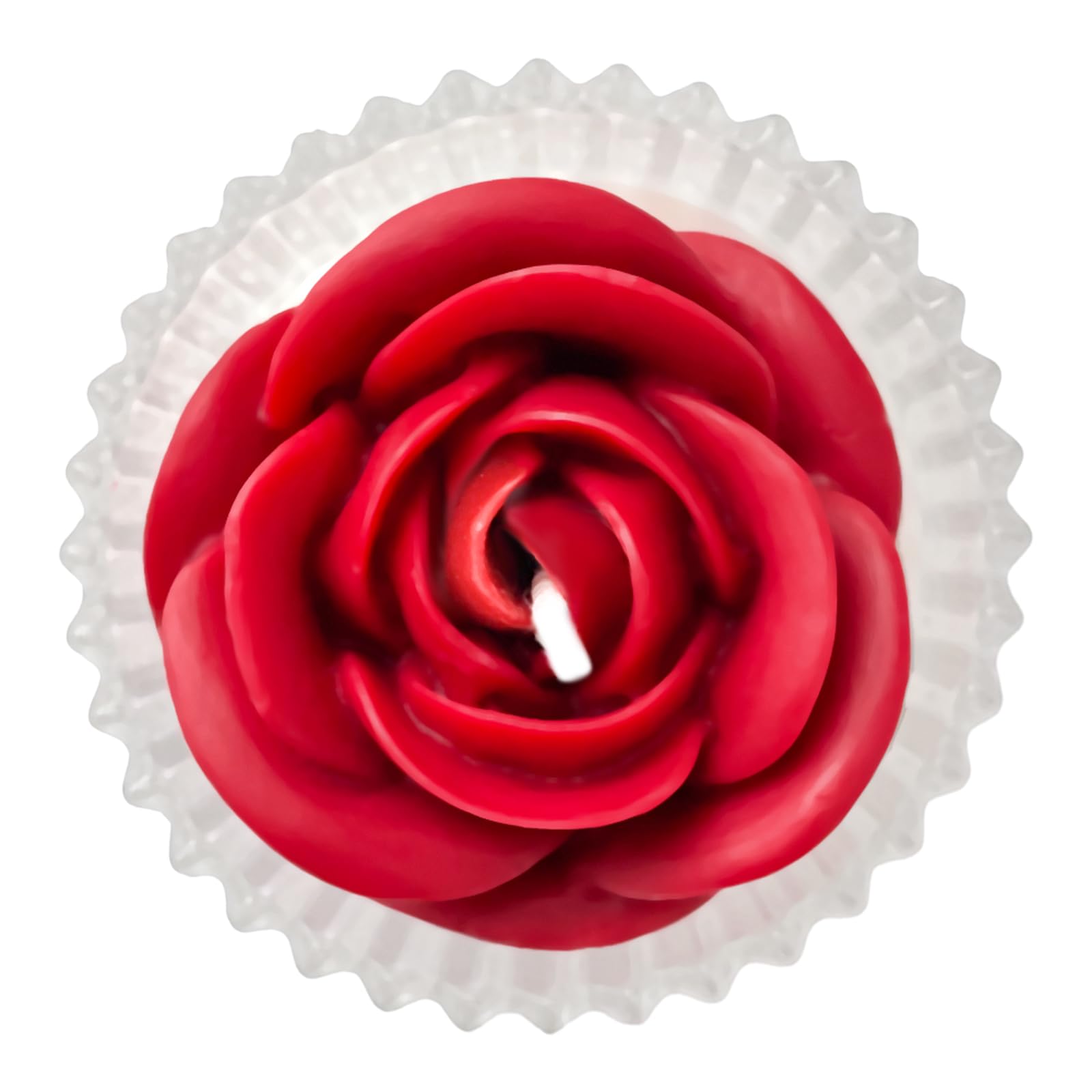 Red Rose Candle in Rippled Glass Jar for Valentine's Day Gifts, English Pear& Freesia Scented Candles Peytanger