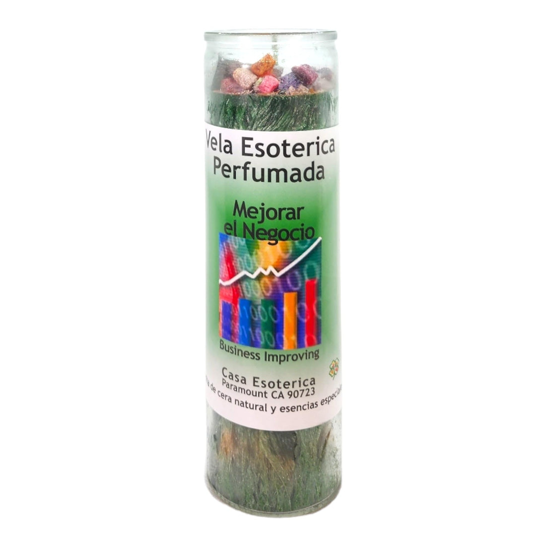 Business IMPROVING-Palm Wax Spiritual Intention Spell Candle-[Green] | Vela CASA ESOTERICA PERFUMADA