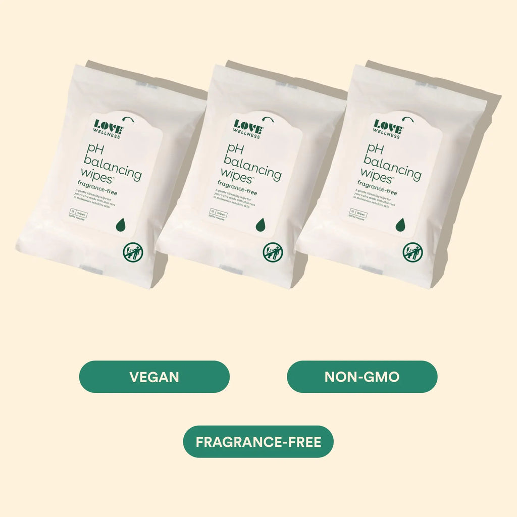 Love Wellness pH Balancing Wipes for Women | Feminine Hygiene for Cleansing with Aloe Vera Love Wellness