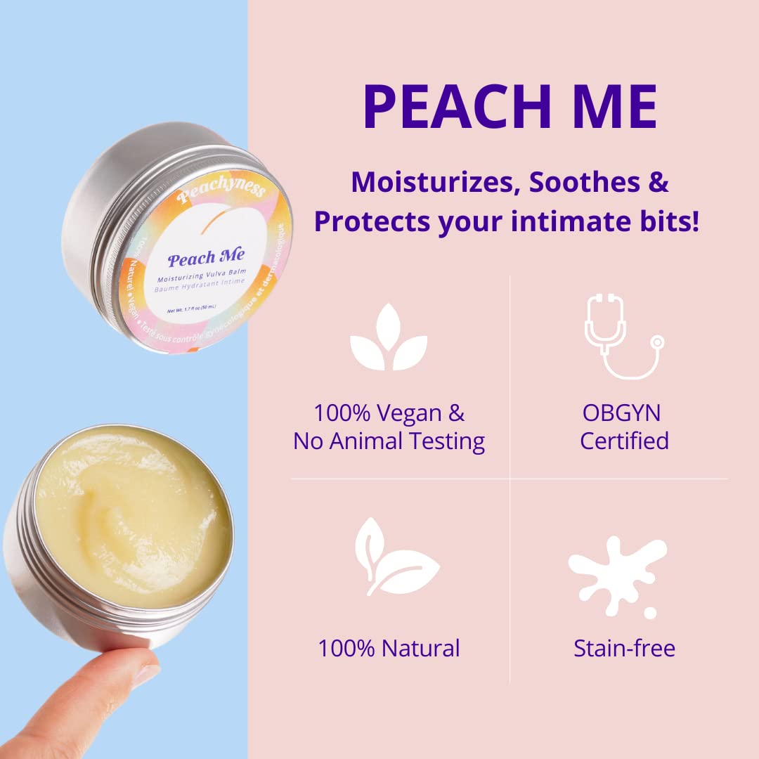 Peach Me Organic Vulva Balm by Peachyness - Hormone-Free Vaginal Moisturizer for Sensitive Skin Peachynes s