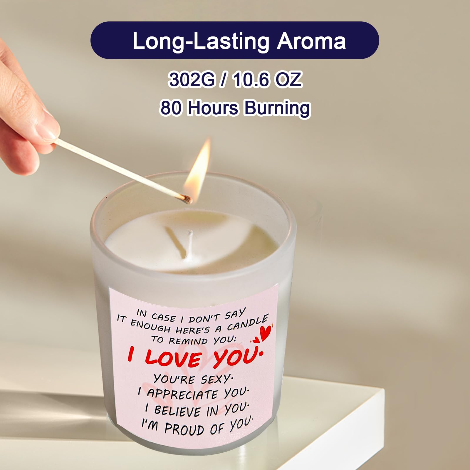 Gifts for Her Anniversary Candler - 2pack Valentine's Day Candle Gift,Wife Gifts Anniversary,Vanilla Lavender JUNPEI