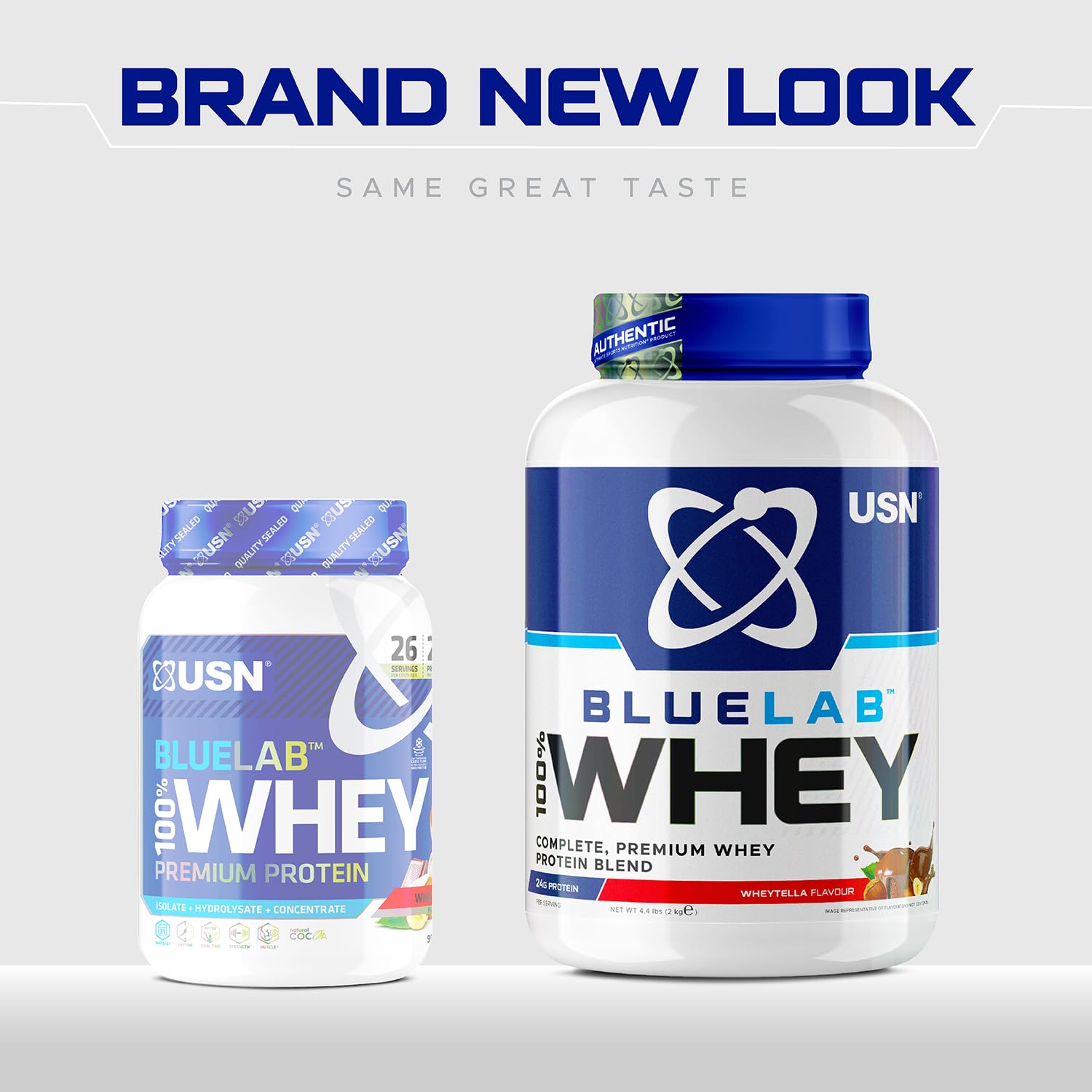 USN Blue Lab Whey Protein Powder: Wheytella - Whey Protein 908g - Post-Workout USN