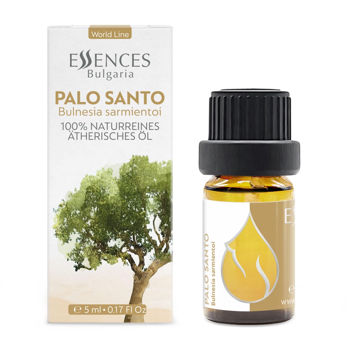 Essences Bulgaria Palo Santo Essential Oil 0.17 Fl Oz 5ml Bulnesia Sarmientoi - 100% Pure Natural Essences Bulgaria