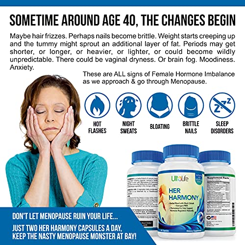 ULTALIFE Her Harmony Menopause Pills - Best Menopause Supplements for Women ULTALIFE