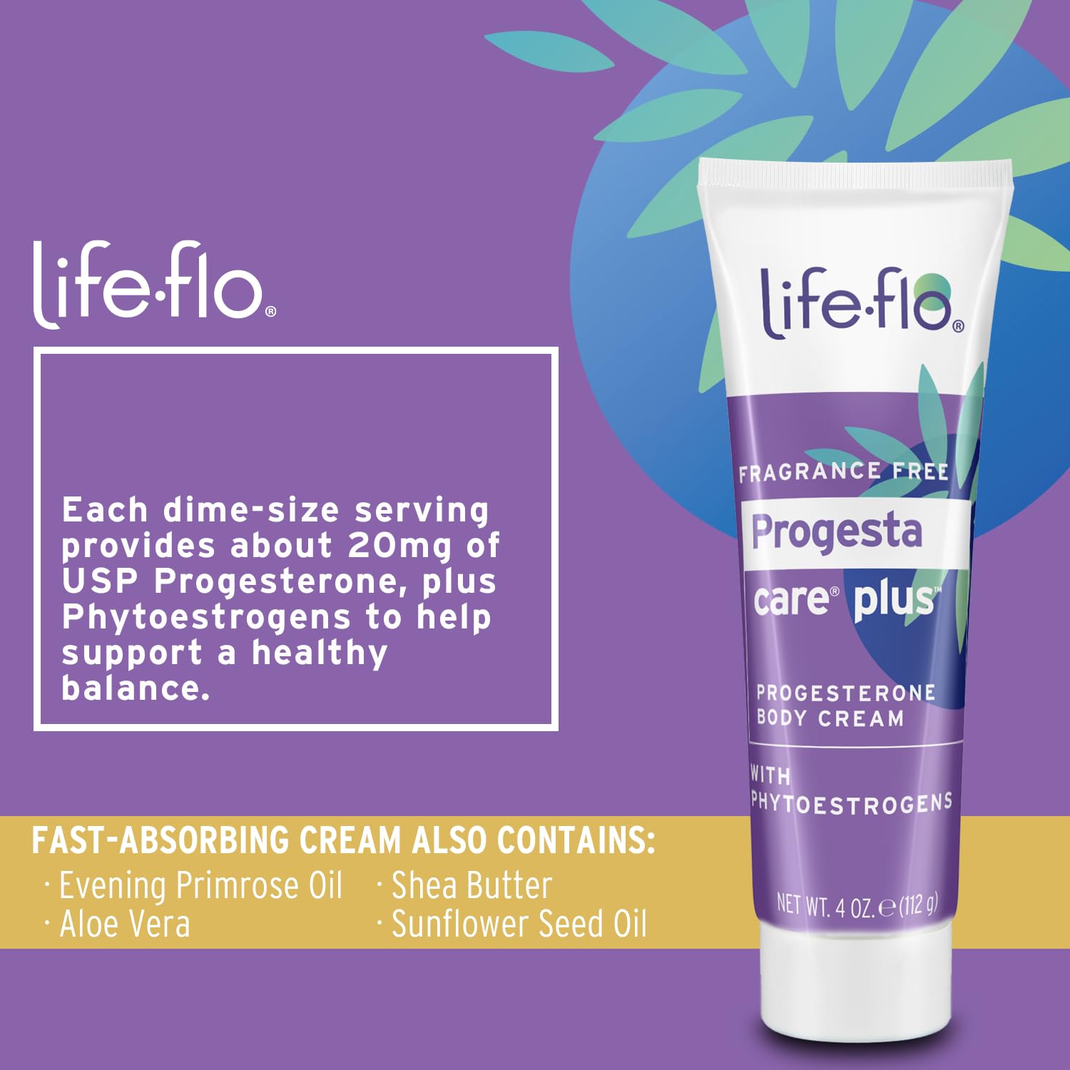 Life-Flo Progesta-Care Plus, Progesterone Cream for Women with 20mg USP Progesterone & Phytoestrogens LIFE-FLO