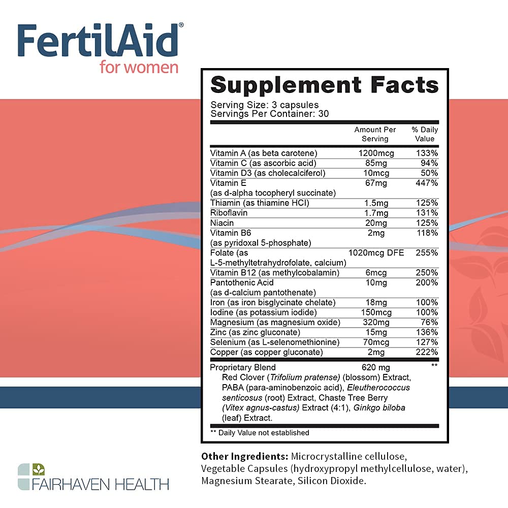 Fertilaid for Men and Women Combo, Male and Female Fertility Supplements, Vitamins Fairhaven Health