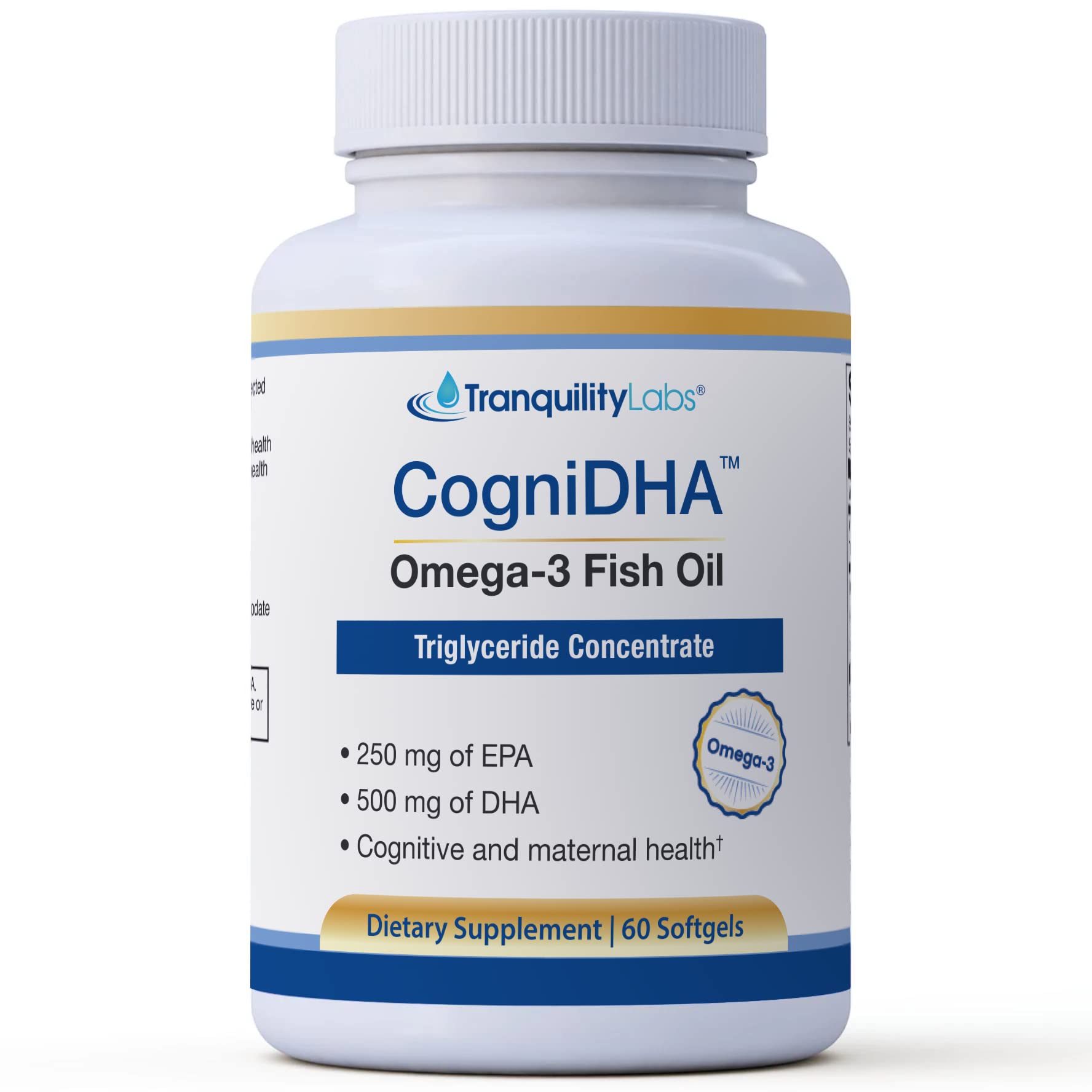 High DHA Omega 3 Fish Oil - CogniDHA - Pharmaceutical Grade - 840 mg Omega-3s - Supercritical CO2