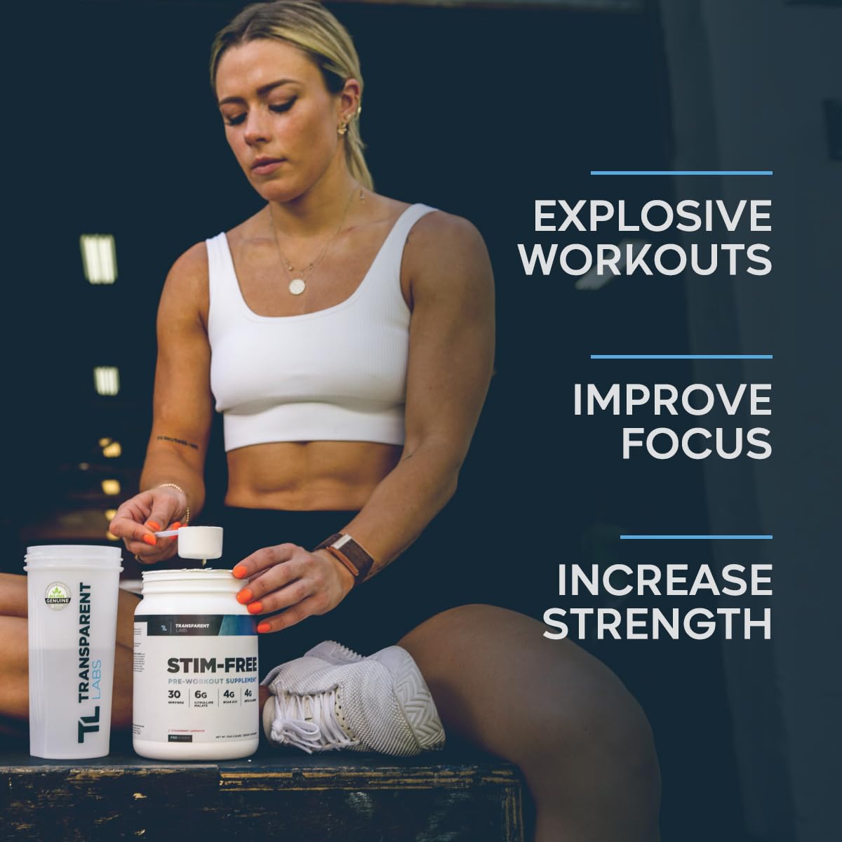 Transparent Labs Stim-Free Pre-Workout - Caffeine & Stim Free Pre Workout Powder