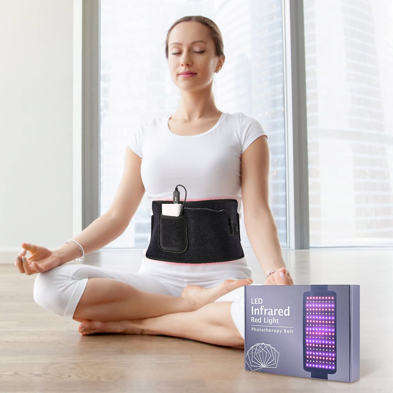 LPSAFP Red Light Therapy Belt for Body, Wearable Device with Blue, red and Near Infrared Light LPSAFP