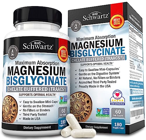 Magnesium Bisglycinate 100% Chelate No-Laxative Effect - Maximum Absorption